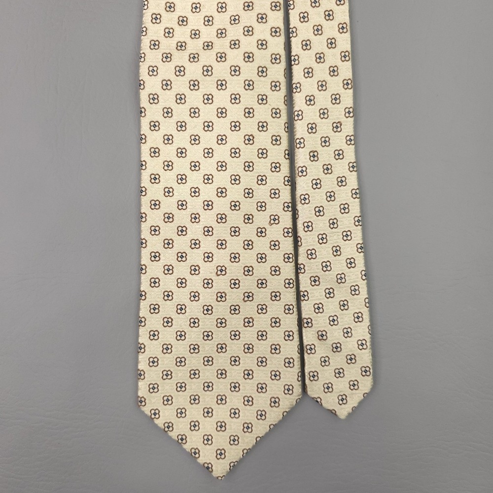 Robert Talbott Tie Mens Necktie White Silk Geometric Best Of Class USA Designer